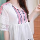Lace-edge Embroidered Tunic