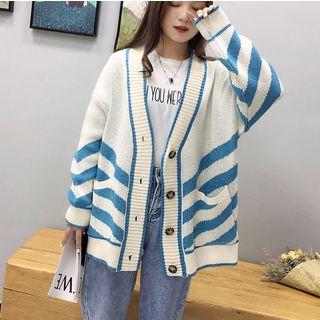 Two-tone Striped Cardigan