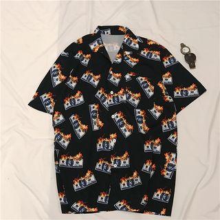 Flame Print Short-sleeve Shirt