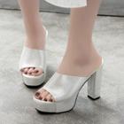 Peep Toe Chunky Heel Platform Sandals