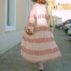Furry Color Block Knit Coat