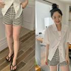 Drawcord Stripe /paisley Shorts