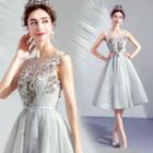 Embellished Sleeveless Short Prom Dress
