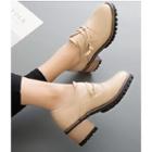 Faux-leather Block Heel Loafers
