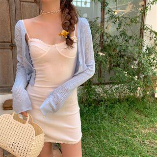 Camisole Top / Pointelle Knit Cardigan