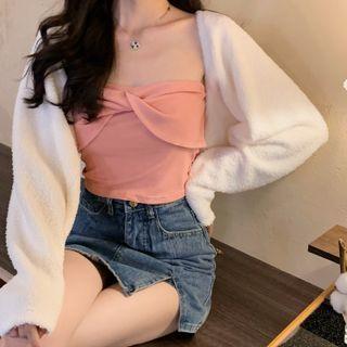 Shrug Cardigan / Bow Tube Top