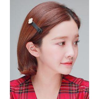 Faux-gem Clover Hair Clip