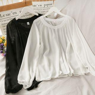 Loose-fit Sheer Chiffon Blouse