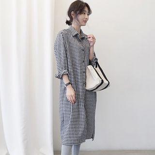 Checked Midi Shirt Dress