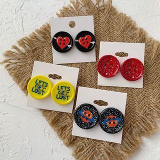 Button Stud Earring (various Designs)