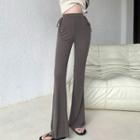 High-waist Drawstring Flare Pants
