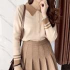 Contrast Collar Cardigan