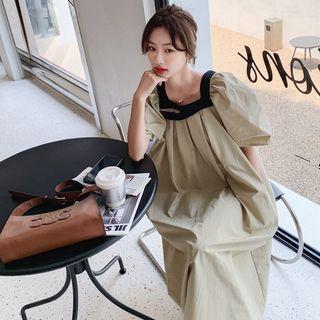 Color Block Square-neck Dress