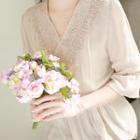 Wrap-front Laced Chiffon Top