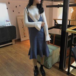 Mock Neck Knit Top / Spaghetti Strap Dress