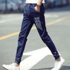 Lettering Drawstring Jeans