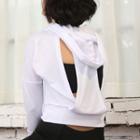 Cropped Hooded Long-sleeve Sports Top