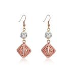 Elegant And Romantic Cutout Diamond Earrings Golden - One Size