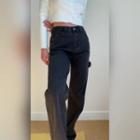 High-waist Wide-leg Straight-cut Jeans