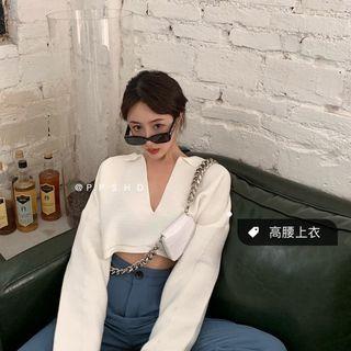 Crop Polo-neck Sweater
