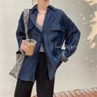 Faux Denim Shirt Denim - One Size