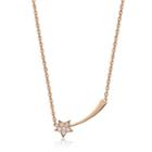14k Rose Gold Plated Steel Necklace With Metero Crystal Pendant Gold - One Size