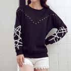 Studded Print Pullover