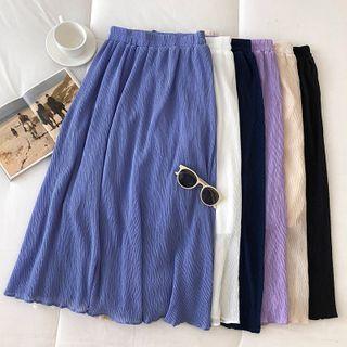 Plain Chiffon High-waist Skirt