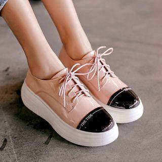 Genuine Leather Platform Oxford Shoes