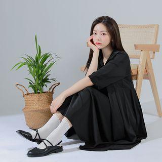 Collared Long Empire Dress