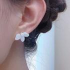 Camellia Stud Earring 1 Pair - White - One Size