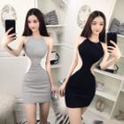 Color Panel Sleeveless Mini Dress