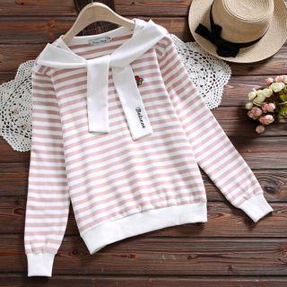 Shawl Collar Striped Pullover