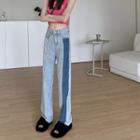 Washed Two-tone Loose Fit Jeans
