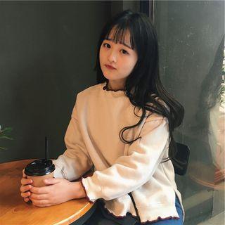 Frilled Loose-fit Long-sleeve Top