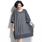 Patterned Elbow-sleeve Long T-shirt