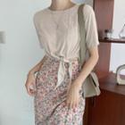 Tie-hem Cropped T-shirt