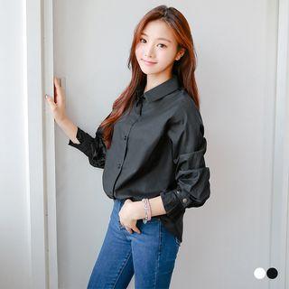 Tab-cuff Bishop Sleeve Shirt