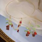 Faux Crystal Rose Pendant Necklace / Dangle Earring / Set