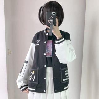 Panel Long-sleeve Baseball Jacket