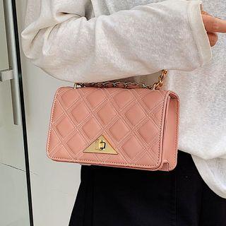 Faux Leather Quilted Crossbody Satchel