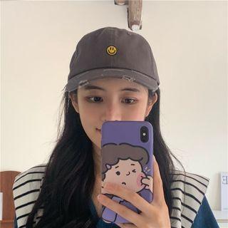 Smiley Face Distressed Baseball Cap