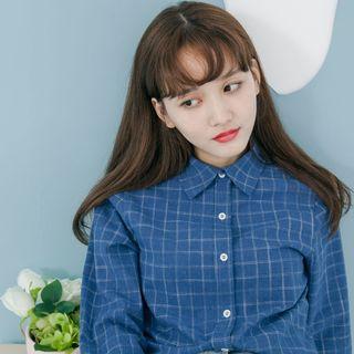Check Linen Long-sleeve Shirt
