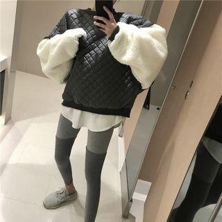 Quilted Fleece Loose-fit Pullover / Color-block Leggings