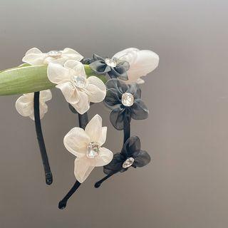 Flower Mesh Rhinestone Headband
