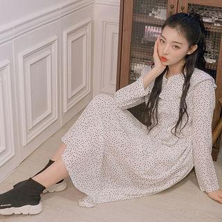 Capelet Polka-dot Long Dress