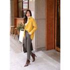 Cutout-hem Plaid Straight-cut Pants