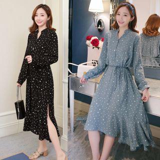 Polka Dot Split-hem Dress