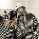 Houndstooth Print Long-sleeve Shirt