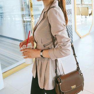 Tie-side Metal-button Light Blazer